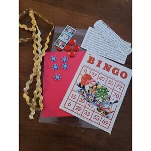 Upcycled Vintage Christmas Bingo Card Craft Kit